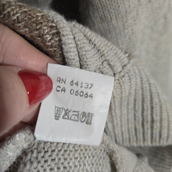 Vtg Bugatchi Wool Blend Geometric Brown Quarter Zip Grandma 70s Funky 3XL - Picture 7 of 9